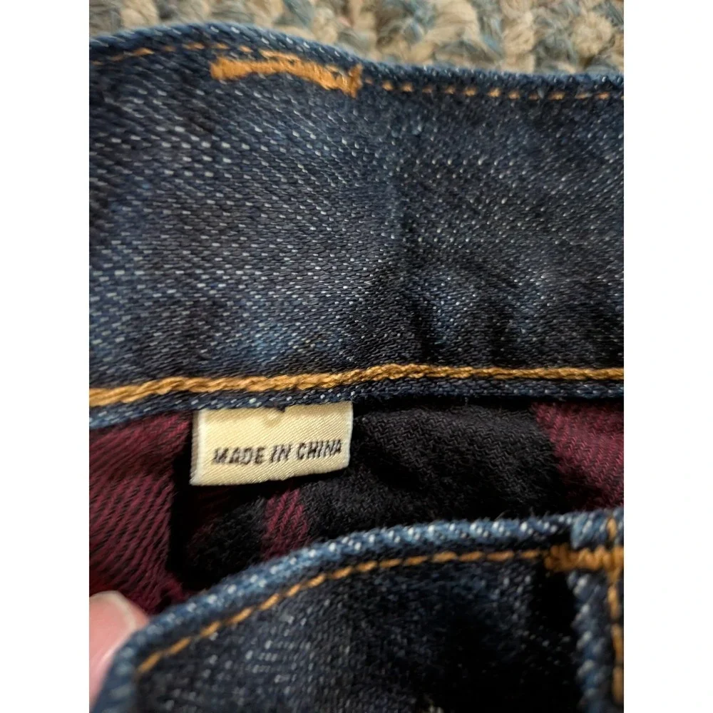 J.Crew 770 Straight Flannel Lined Japanese Kaihara Denim Jeans 31x32 Dark Wash